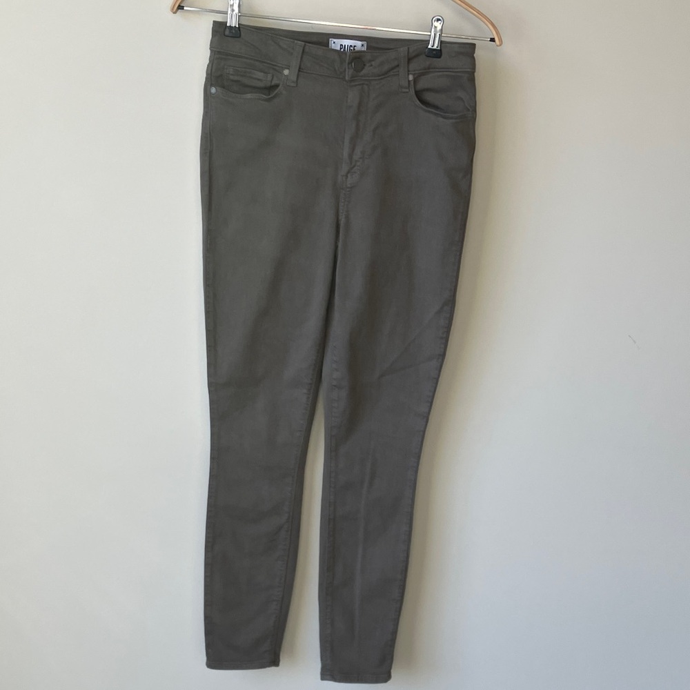 PAIGE Hoxton Ankle Olive Green Skinny Stretchy Jeans Women’s Size 29